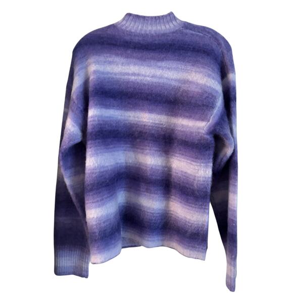 ACNE STUDIOS Ombre Stripe Mohair Wool Sweater Purple NWOT Size XS Stretch - Picture 3 of 7